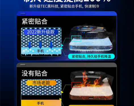 包邮影巨人手机散热器半导体结冰制冷降温神器...