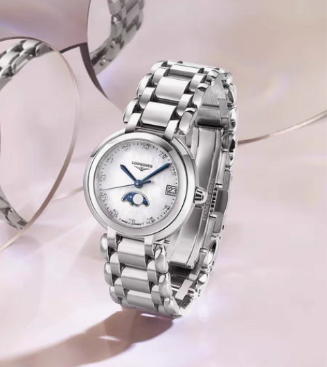 Longines 浪琴同款心月月相石英手表...