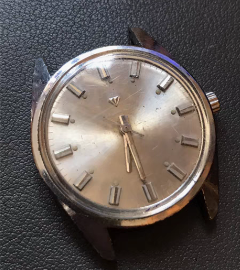 包邮少见带夜光点的半钢老钻石表 论质量钻石...