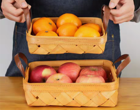 转卖花样水果篮子竹藤编客厅家庭用送礼创意手...