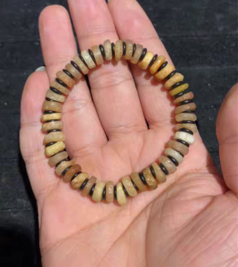 包邮石器时代研磨孔玛瑙剁珠手串 尺寸:直径...