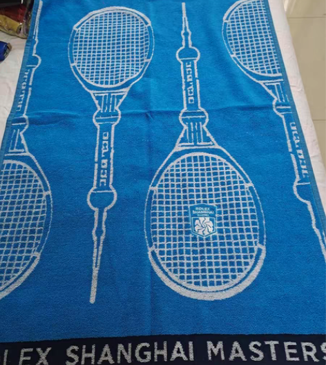 包邮上海大师赛，网球运动巾。全棉色织提花+...