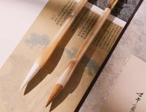 包邮善琏镇湖笔天然牛角毛笔套装文房四宝书画...