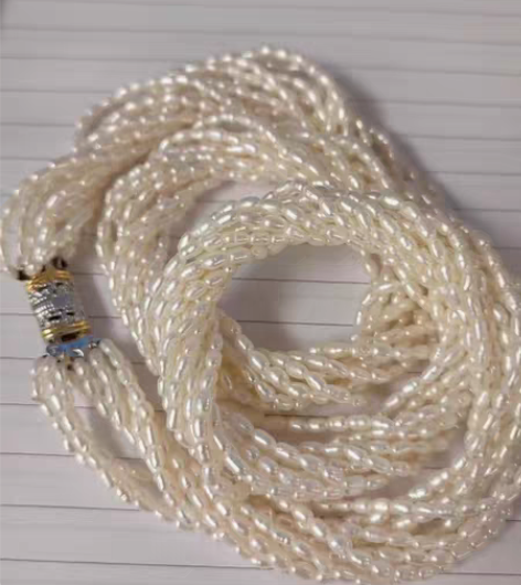 包邮日本带回琵琶湖淡水米粒珍珠项链 日本特...