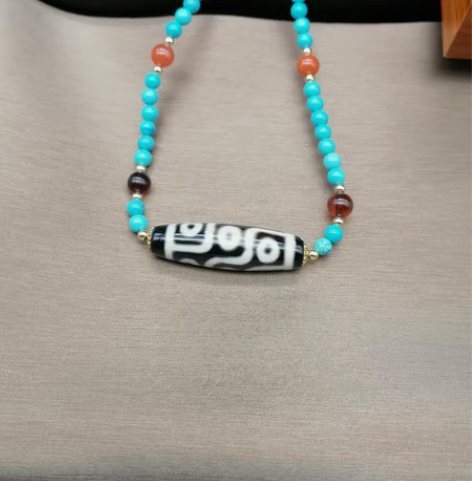 包邮九眼天珠，配绿松石链 感兴趣的话点“我...