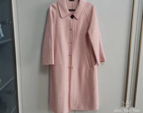 包邮ZLL粉色100%羊毛呢大衣 感兴趣的...