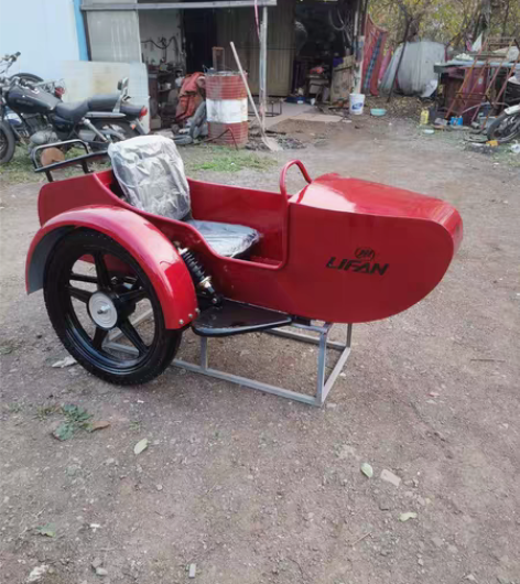 摩托车改偏三轮挎斗!力帆摩托车 纯手工打造...
