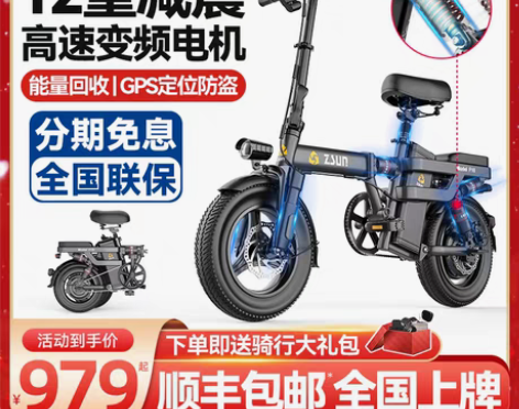 转卖德国尊尚折叠电动自行车锂电池代驾超轻小...