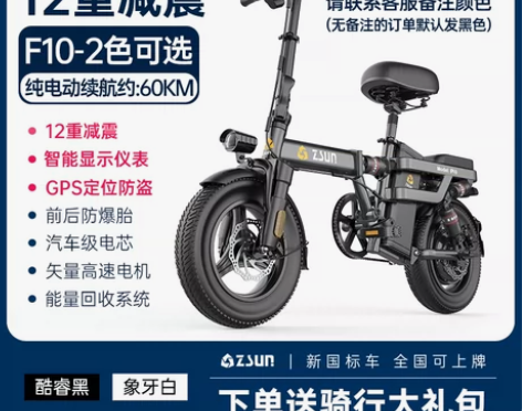 转卖【礼遇价】德国尊尚折叠电动自行车锂电池...