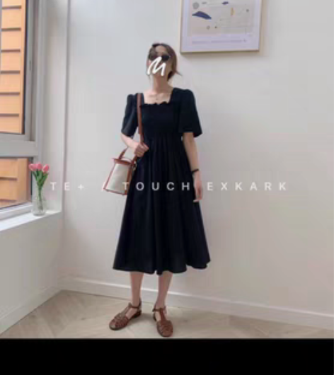 包邮设计师款方领法式裙，全新，实体店买的，...
