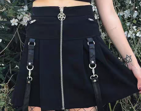 转卖百褶裙女夏2018欧美新款收腰显瘦拉链...