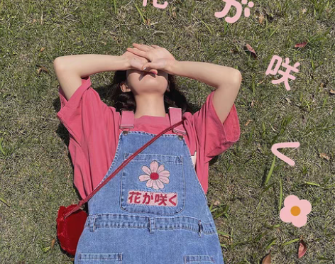 转卖花猪商店原创 粉雏菊刺绣牛仔背带裙女夏...