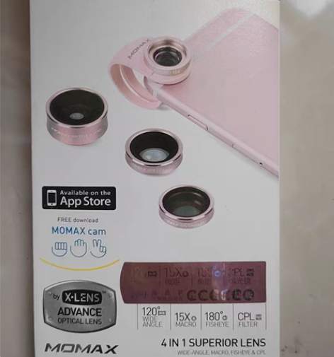 MOMAX广角微距鱼眼手机拍照镜头套装苹果...