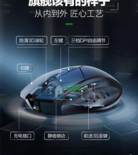 包邮英菲克蓝牙三模鼠标充电机械手感鼠标调D...