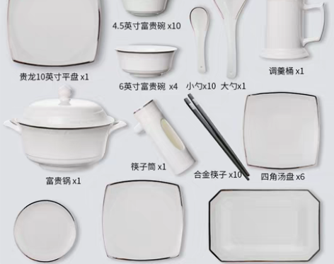 转卖新房的时候买的，很少住，所以餐具几乎没...