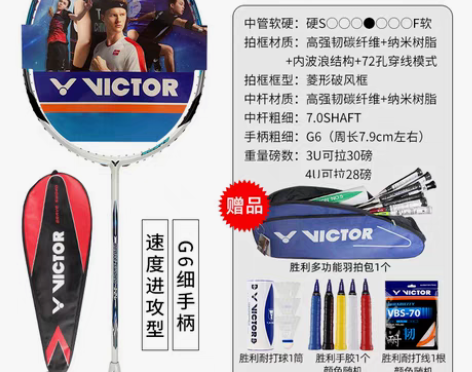转卖VICTOR胜利羽毛球拍亮剑12L,全...