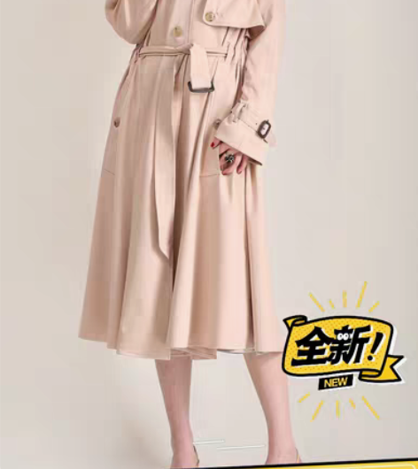 包邮乔圆圆 重磅推荐 羊毛嘎巴甸战壕风衣 ...