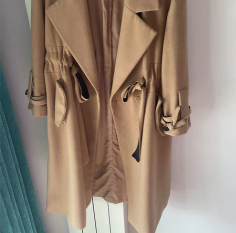 包邮拉夏贝尔 拉贝缇 女新款冬羊毛绑带长款...