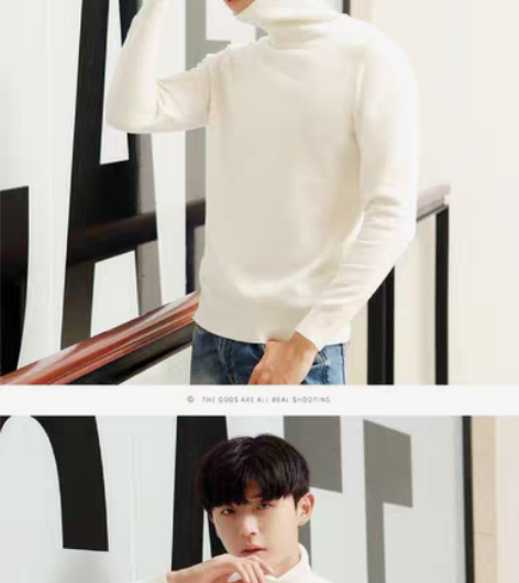 包邮高领毛衣男士2022秋冬季保暖新款衣服...