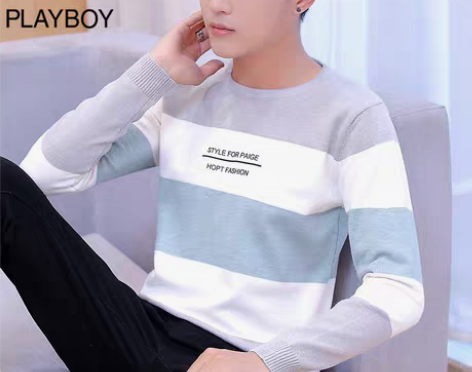 转卖花花公子2018新款毛衣男士圆领休闲针...