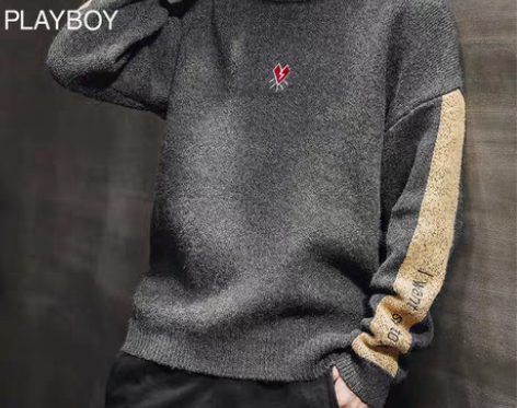 转卖花花公子秋冬季男士高领毛衣韩版潮流秋装...