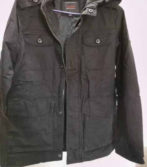 以纯休闲冲锋夹克外套S165/80A，黑色...