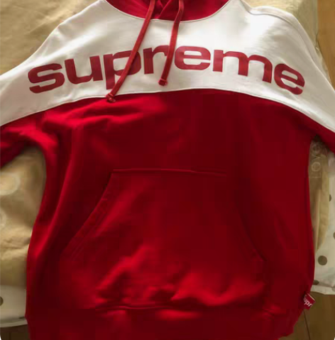 Sup卫衣红色9成新，M码，衣长70左右 ...