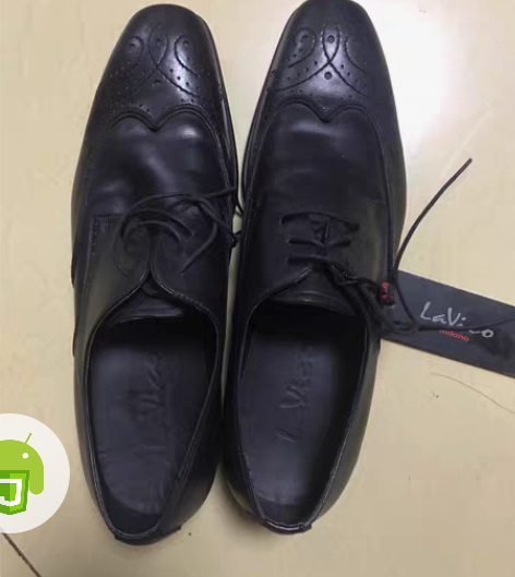 意大利朗维高皮鞋，小牛皮英伦复古款，牛皮面...