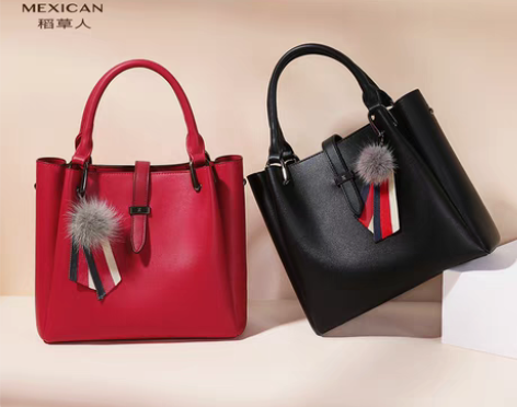 转卖稻草人女包红色包包女2020新款婚礼网...