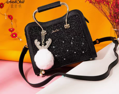 转卖欧时纳包包女2018秋冬新款亮片手提包...