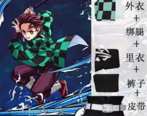 转卖儿童鬼灭之刃cos服 弥豆子我妻善逸蝴...