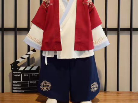 转卖汉服男童秋季宝宝2中国风3国学服4古装...