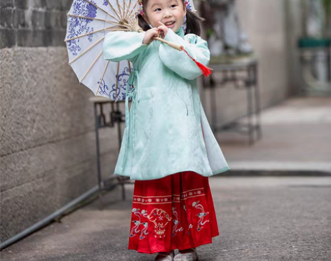 转卖汉服女童明制袄裙襦裙套装春夏小孩子中国...