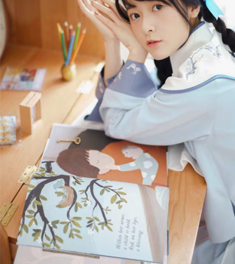 包邮徐娇织羽集[霜天晓]汉服元素两件套春季...