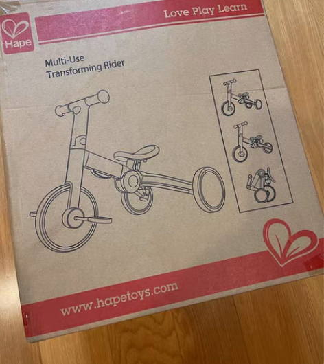 Hape二合一儿童平衡车三轮车宝宝玩具滑行...