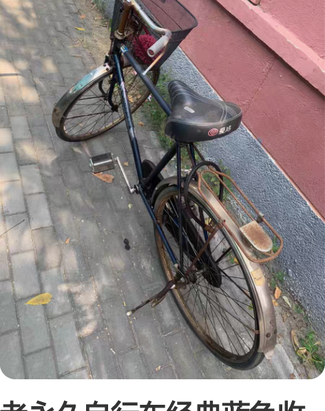 老永久自行车经典蓝色收藏改死飞最经典首选男...