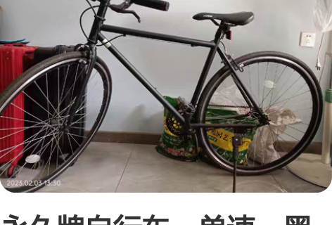 永久牌自行车，单速，黑色款，上下班通勤，有...