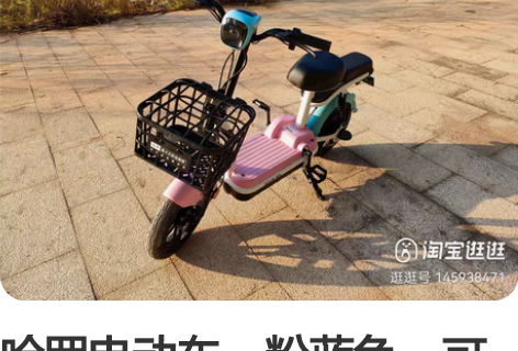 哈罗电动车，粉蓝色，可提锂电池，48V12...