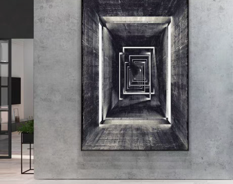 转卖【划算价】黑白灰工业风装饰画玄关画走廊...