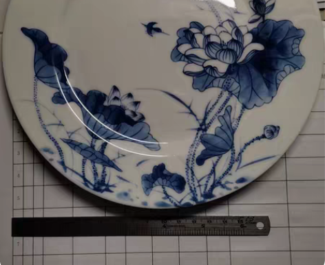 包邮八十年代景德镇工艺瓷，荷塘月色盘，全新...