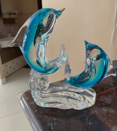海豚玻璃摆件 电视机柜等摆件 感兴趣的话...