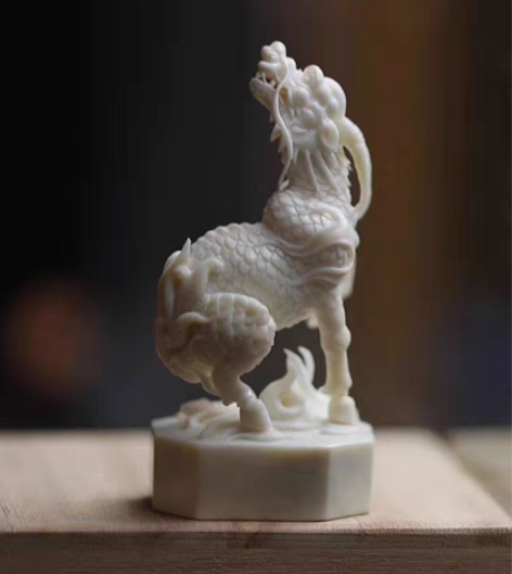 包邮麒麟  鹿角制 尺寸8.1×4×3.2...