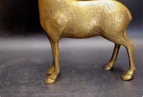 铜器 国外带回来的生肖羊铜摆件,完整无裂漂...