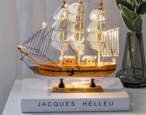 包邮帆船模型摆件一帆风顺毕业生日礼物女酒柜...