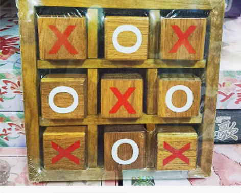 XO棋木制井字棋玩具儿童游戏双人对战亲子互...