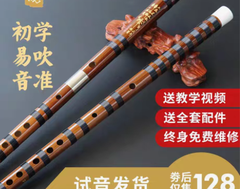 转卖东晓笛子C调D调专业精制乐器儿童入门零...