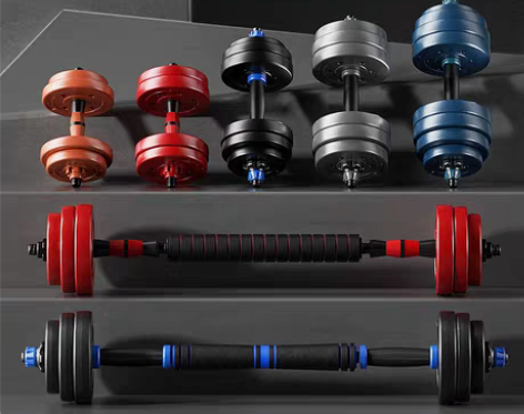 转卖【开新价】朗威 包胶环保哑铃男士一对杠...