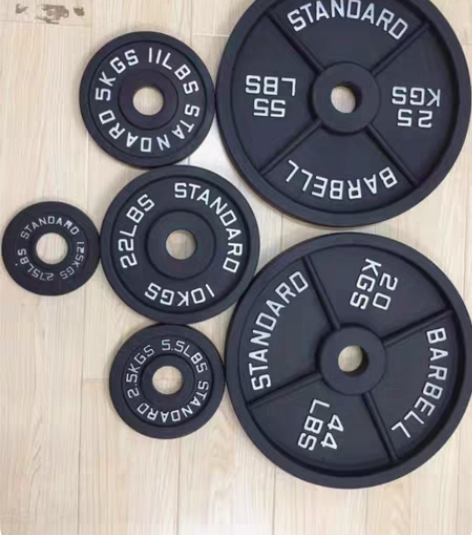 库房搬迁，清库存烤漆杠铃片四条筋杠铃片举重...