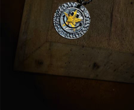 包邮目冶社MYS古董银币点金锤纹笑脸吊坠 ...