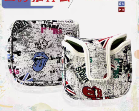 包邮新高尔夫推杆套涂鸦荔枝纹PU防水加厚毛...